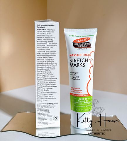 [Nhập khẩu chính ngạch]Kem Ngừa & Hỗ Trợ Làm Mờ Rạn Da Cho Mẹ Bầu Palmer's Cocoa Butter Formula Massage Cream tuýp 125g