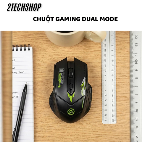 Chuột Gaming Không Dây Dual Mode (Bluetooth/Wireless) - Led Ngầu, Pin Sạc Type-C, Max 1600 DPI, BH 12T