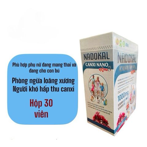 Viên uống NADOKAL bổ sung canxi nano hỗ trợ bé phát triển chiều cao(Hộp 30 viên)