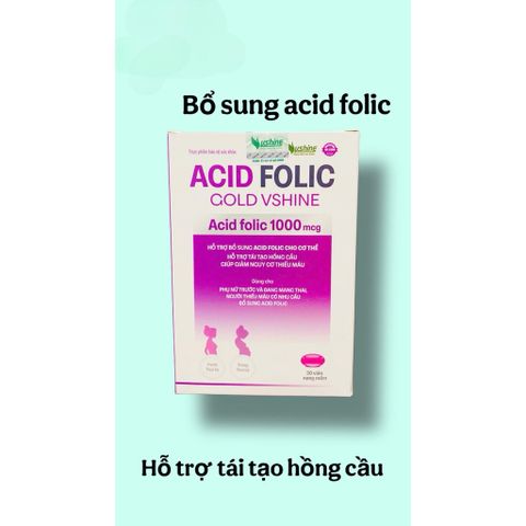 Viên uống ACID FOLIC GOLD bổ sung sắt cho phụ nữ mang thai và người thiếu máu suy nhược(Chai 30 viên)