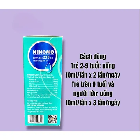 Siro bướm bạc NINOMO bổ phế giảm ho,hỗ trợ tiêu đàm(Chai 100ml)