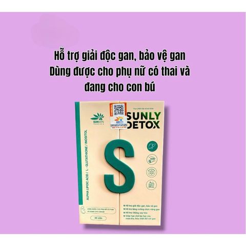 Thực phẩm bổ trợ gan SUNLY DETOX dùng được cho phụ nữ có thai và cho con bú(Chai 30viên)