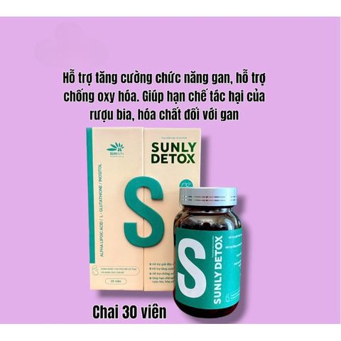 Thực phẩm bổ trợ gan SUNLY DETOX dùng được cho phụ nữ có thai và cho con bú(Chai 30viên)