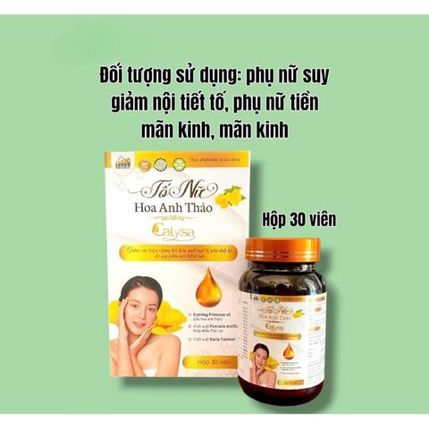 Viên uống Tố Nữ Dầu Hoa Anh Thảo hỗ trợ đẹp da cân bằng nội tiết (Chai 30 viên)