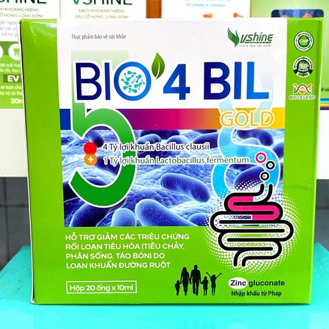 Men vi sinh Bio 4 Bil chứa 4 tỷ lợi khuẩn,hỗ trợ giảm tiêu chảy do rối loạn (Hộp 20 ống)