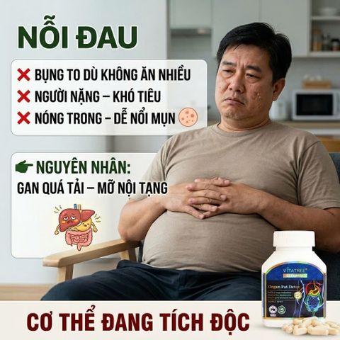 Viên Uống Giảm Mỡ Nội Tạng Vitatree Organ Fat Detox hỗ trợ tiêu hóa hỗ trợ chuyển hóa hộp 60 viên