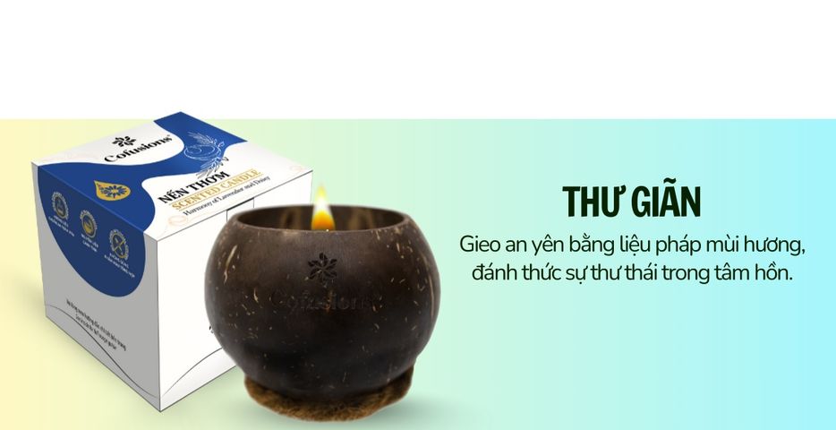 Nến thơm Stunning sunset Cofusions 200g - Hũ gáo dừa Bến Tre