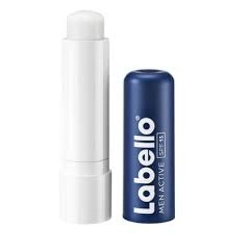 Son Dưỡng Môi Labello Men Active Với SPF 15 – Dưỡng Ẩm 24 Giờ Với Bơ Shea và Vitamin Cho Môi Mềm Mại (4.8g)
