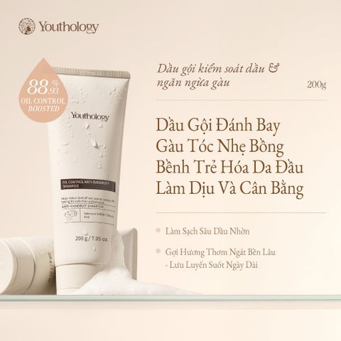 Youthology Gội Ngừa Gàu 200g – Kiểm Soát Dầu, Thơm Lâu, Da Đầu Sạch Khỏe