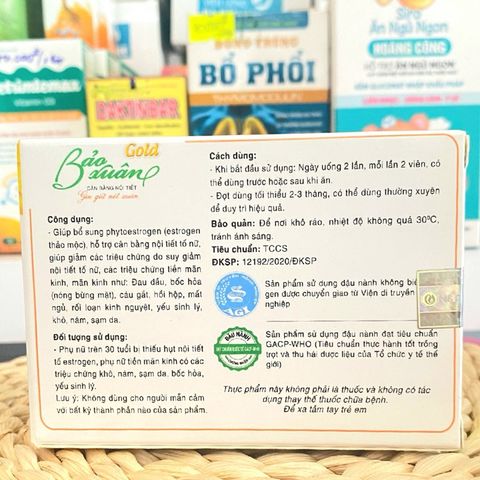 Viên uống Bảo Xuân vàng(30-50tuổi)-tím(+50tuổi) hỗ trợ cân bằng nội tiết nữ(hộp 30 viên)