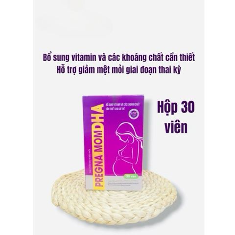 Viên uống bổ sung cho bà bầu Pregna Mom DHA(Speclife)Giúp giảm ốm nghén giai đoạn thai kỳ( Hộp 30viên