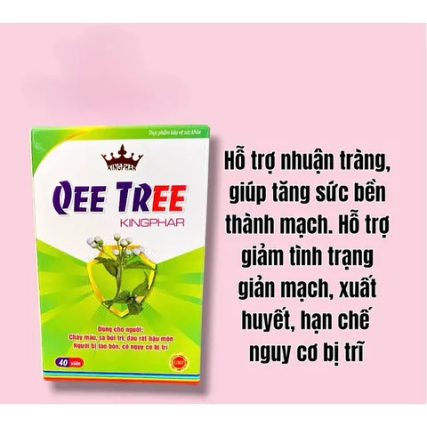 Viên uống QUEE TREE (Kingphar)hỗ trợ giảm đau,chảy máu do trĩ ,táo bón(Hộp 40vien)