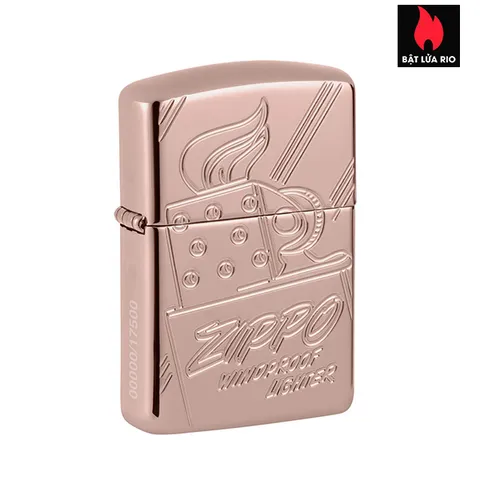 Bật Lửa Zippo 48768 &ndash; Zippo Script Collectible Armor Rose Gold