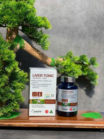 Viên uống Careline Liver Tonic Capsules 13000, một loại thực phẩm chức năng hỗ trợ sức khỏe gan từ Úc.