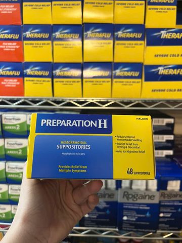 Viên trĩ Preparation H dạng đặt 48v