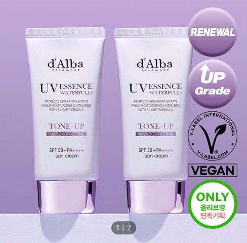 [full box] Kem Chống Nắng d'Alba Hồng -Nâng Tone Da Tự Nhiên, Bảo Vệ Da Khỏi Tia UV, Lớp Nền Căng Bóng 