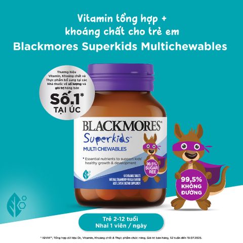 Viên nhai Blackmores Superkids Multi Chewables Úc (lọ 60 viên)