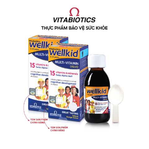 Combo 2 Siro TPBVSK WELLKID Multi-Vitamin Lliquid Hỗ Trợ Tăng Cường Sức Khỏe và Đề Kháng Vitabiotics
