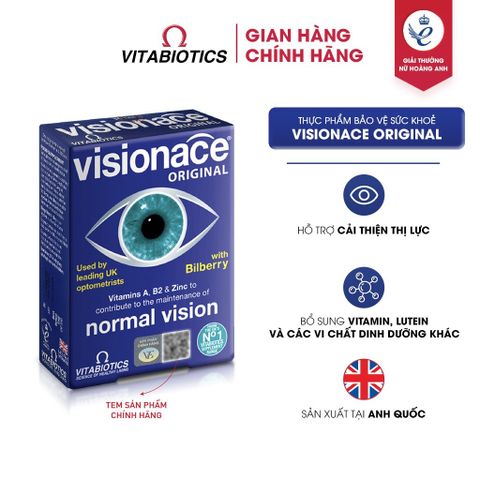 Thực Phẩm Bảo Vệ Sức Khỏe VISIONACE ORIGINAL Vitabiotics Hỗ Trợ Cải Thiện Thị Lực Hộp 30 Viên