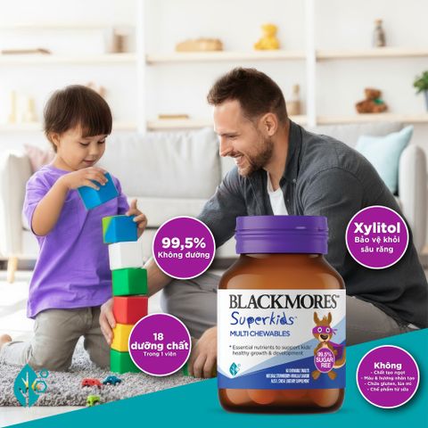 Viên nhai Blackmores Superkids Multi Chewables Úc (lọ 60 viên)