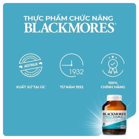 Viên Uống Dầu Cá Bổ Sung Omega Hỗ Trợ Cho Tim, Mắt và Da Blackmores Double Omega High Strength 90 Viên/Lọ