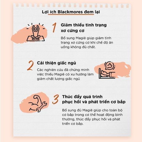 Viên Uống Blackmores Bio Magnesium Lọ 100 Viên Bổ Sung Magie Hỗ Trợ Cơ Bắp Ngăn Ngừa Chuột Rút