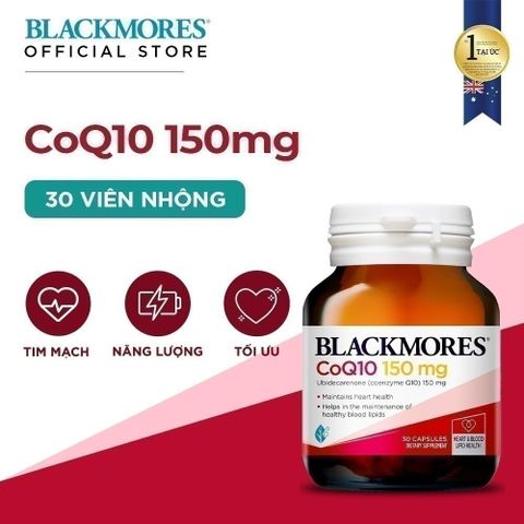 Viên Uống Blackmores CoQ10 150mg Bổ Tim Hỗ Trợ Sức Khỏe Lọ 30 Viên