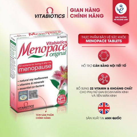 Thực Phẩm Bảo Vệ Sức Khỏe MENOPACE Vitabiotics Hỗ Trợ Cân Bằng Nội Tiết Tố Nữ Hộp 30 Viên