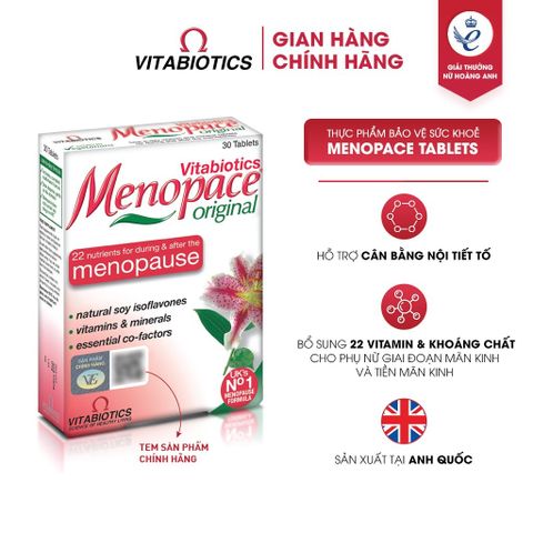 Thực Phẩm Bảo Vệ Sức Khỏe MENOPACE Vitabiotics Hỗ Trợ Cân Bằng Nội Tiết Tố Nữ Hộp 30 Viên