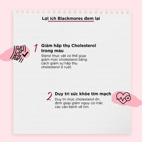 Viên Blackmores Cholesterol Health Hỗ Trợ Giảm Cholesterol Ngăn Ngừa Các Triệu Chứng Tim Mạch Lọ 60 Viên