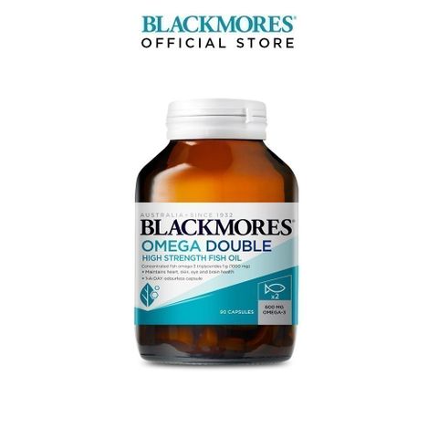 [BLACKMORES] Viên Uống Dầu Cá Blackmores Double Omega High Strength bổ Sung Omega Hỗ Trợ Cho Tim, Mắt và Da 90 Viên