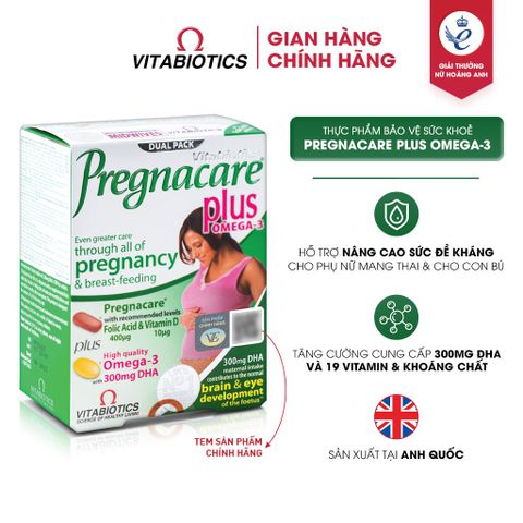 Combo 3 Hộp TPBVSK PREGNACARE Plus Omega-3 Cho Phụ Nữ Mang Thai Và Cho Con Bú 56 Viên Vitabiotics