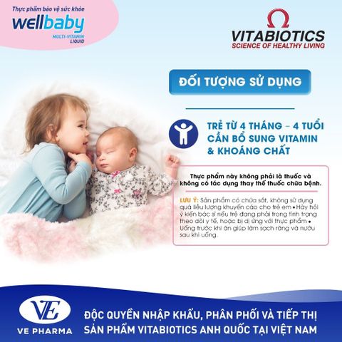 Thực Phẩm Bảo Vệ Sức Khỏe WELLBABY Multi-Vitamin Liquid Hỗ Trợ Tăng Cường Sức Khỏe Và Đề Kháng 150ml Vitabiotics