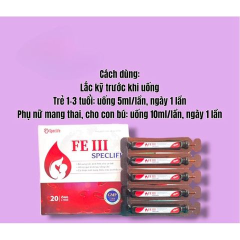 Thực phẩm bổ sung Fe(Sắt) cho người thiếu máu (Hộp20 ống)