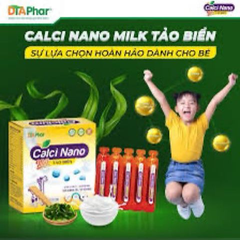 Calci Nano Milk Tảo Biển hỗ trợ bé cao lớn và tăng đề kháng (Hộp 20 ống)