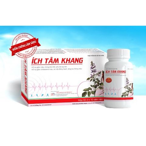 Viên Ích Tâm Khang hỗ trợ tăng lưu thông máu cho tim,giảm triệuu chứngg suy tim(Hộp 30 viên)