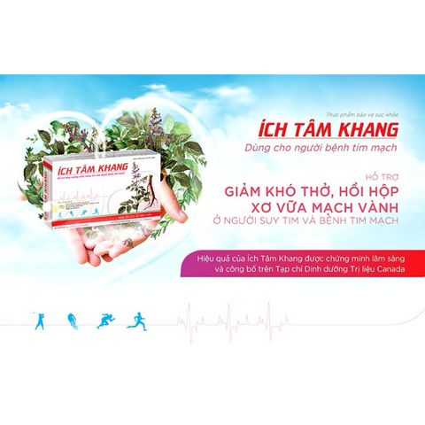 Viên Ích Tâm Khang hỗ trợ tăng lưu thông máu cho tim,giảm triệuu chứngg suy tim(Hộp 30 viên)