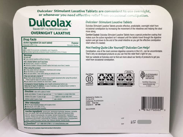 Viên uống giảm táo bón Dulcolax Laxative 200 Tablets