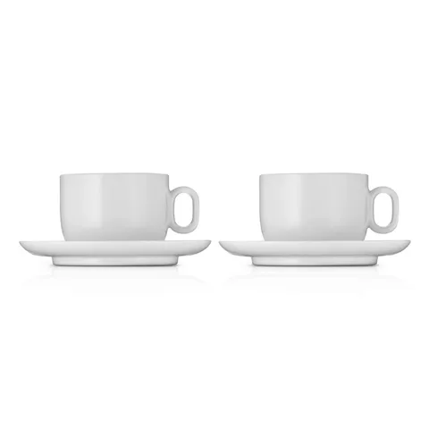 Set 2 cốc thấp Cappuccino kèm đĩa WMF Cup Barista Large Coffee Mug 160ml (Made in Germany)