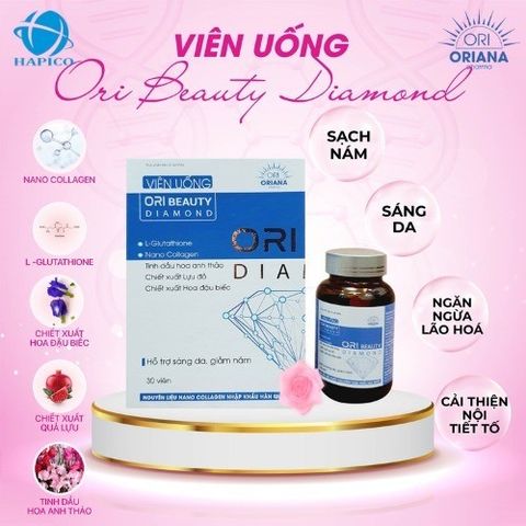 [COMBO 3 HỘP] Viên Uống Ori Beauty Diamond – Hỗ Trợ Giảm Khô Da & Làm Sáng Đẹp Da Hộp 30 Viên