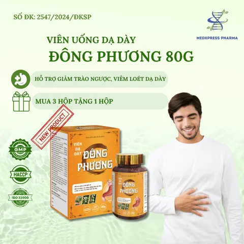 [MUA 3 TẶNG 1] Viên Uống Dạ Dày Đông Phương - Hỗ Trợ Giảm Trào Ngược Dạ Dày, Viêm Loét Dạ Dày, Bảo Vệ Niêm Mạc Dạ Dày
