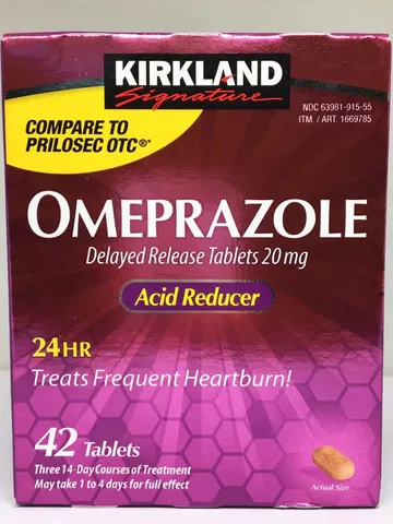 Viên uống giảm axit dạ dày, ợ nóng Kirkland Signature Omeprazole 42 Tablets