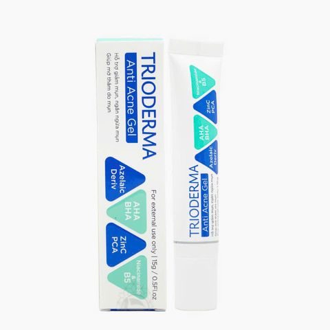 Gel chấm mụn Trioderma  Anti Acne Gel hỗ trợ giảm mụn, mờ thâm dạng tuýp 15g