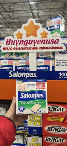 miếng dán Salonpas hàng Mỹ 140 Miếng