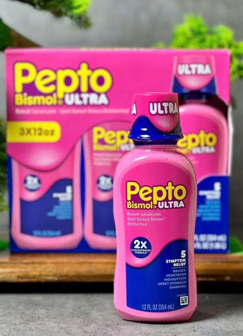Pepto Bismol Ultra - Set 3 chai hỗ trợ giảm trào ngược dạ dày và loét dạ dày dạng nước 3X12oz