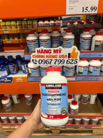Viên uống bổ khớp Kirkland Signature Glucosamine with MSM 375 viên - Hỗ trợ sức khỏe khớp và linh hoạt cho cơ thể từ Mỹ