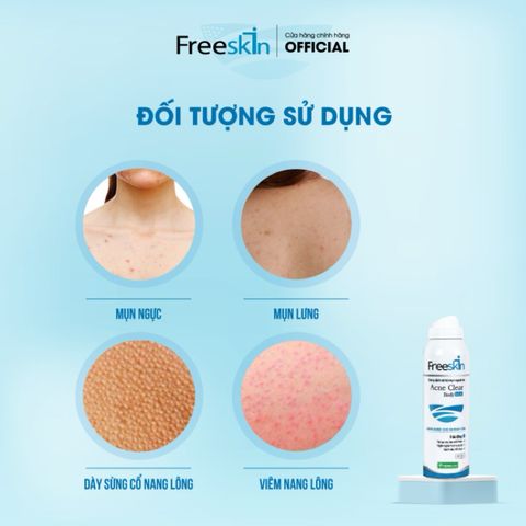 Xịt mụn body và gel tắm ngừa mụn Freeskin hỗ trợ viêm nang lông body