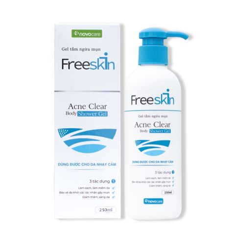 Xịt mụn body và gel tắm ngừa mụn Freeskin hỗ trợ viêm nang lông body