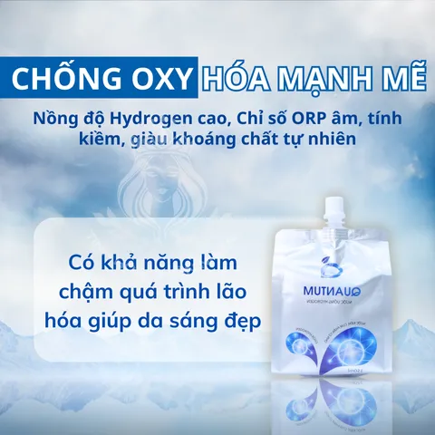Nước ion kiềm giàu Hydrogen Quantum. Nước uống hằng ngày tốt cho sức khỏe. Độc quyền công nghê lượng tử  ( 333ml/túi X 10)