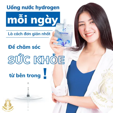 Nước ion kiềm giàu Hydrogen Quantum. Nước uống hằng ngày tốt cho sức khỏe. Độc quyền công nghê lượng tử  ( 333ml/túi X 10)